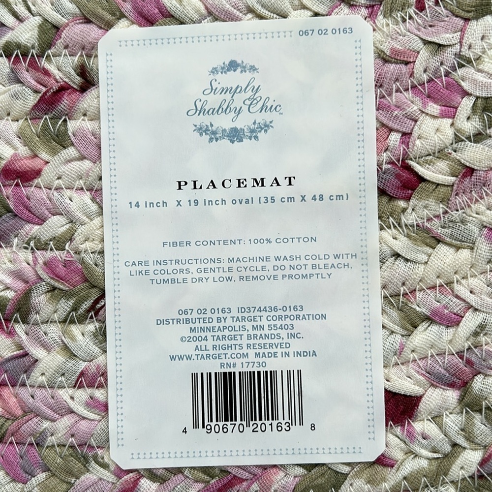 Set of 4 Vintage Simply Shabby Chic Rachel Ashwell Braided Placemats #2